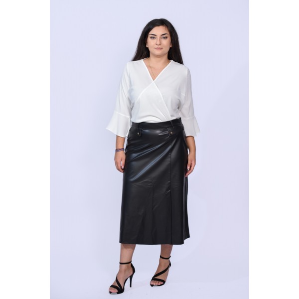 Φούστα δερματίνη μαύρη Φούστες
