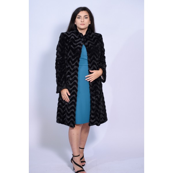 Μαντό γούνα μαύρο  Μεγάλα Μεγέθη