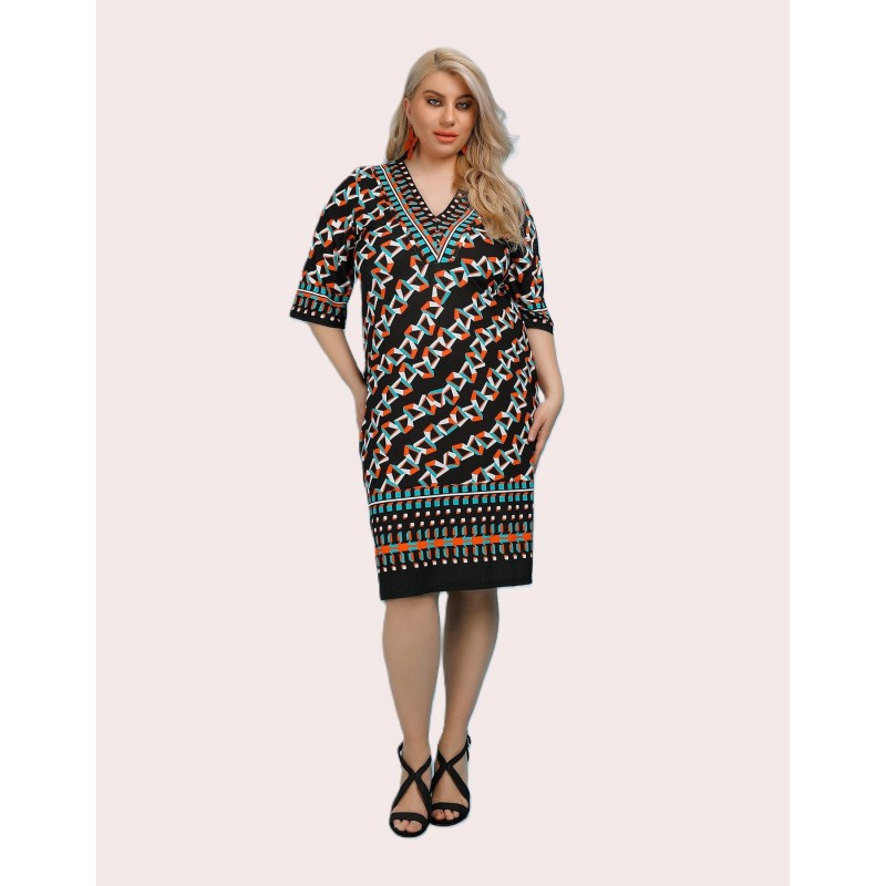 Φόρεμα εμπριμέ DinaXL Μεγάλα Μεγέθη