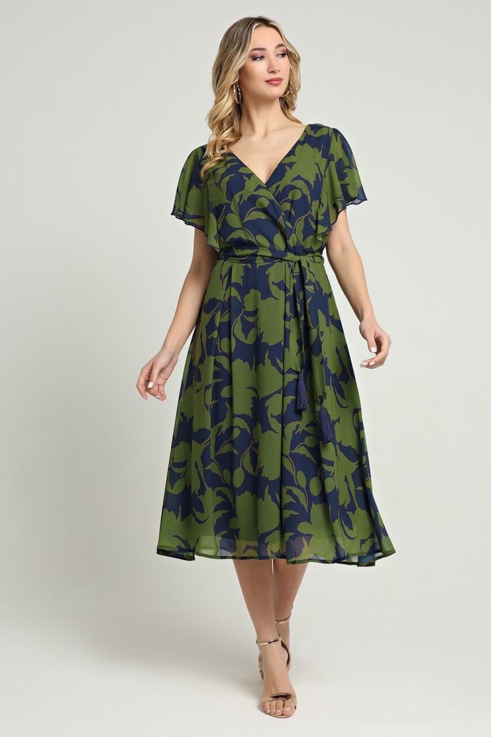 Φόρεμα κρουαζέ εμπριμέ μουσελίνα  Φορέματα