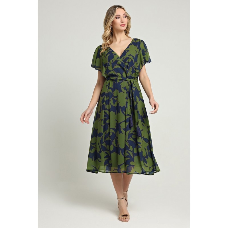 Φόρεμα κρουαζέ εμπριμέ μουσελίνα  Φορέματα