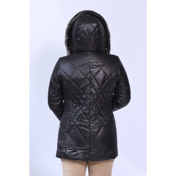 Μπουφάν μαύρο MicroCoat Μεγάλα Μεγέθη