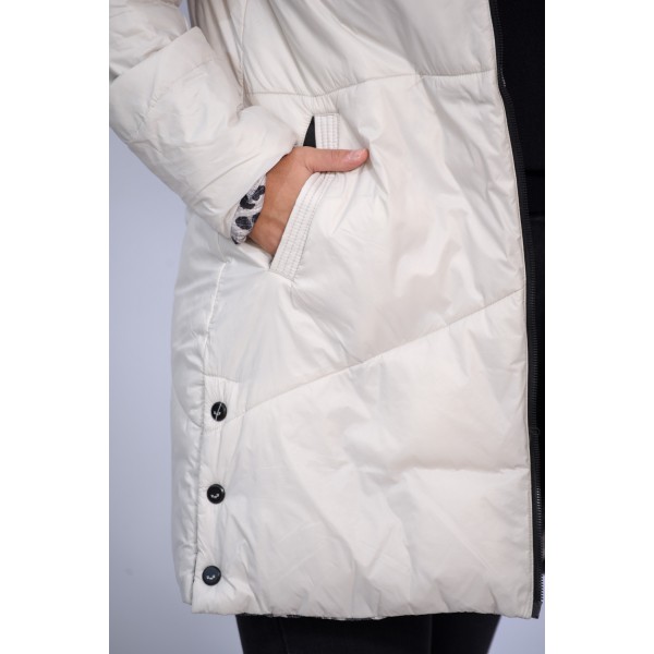 Μπουφάν εκρού-λεοπάρ (Double Face) Μπουφάν