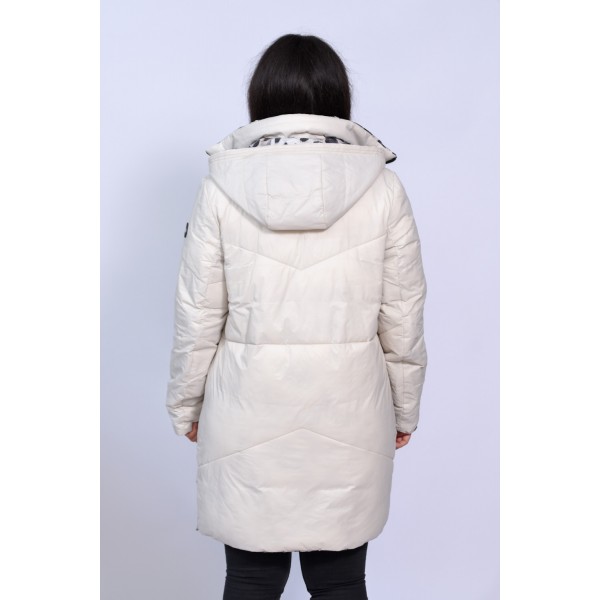 Μπουφάν εκρού-λεοπάρ (Double Face) Μπουφάν