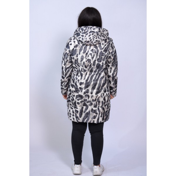 Μπουφάν εκρού-λεοπάρ (Double Face) Μπουφάν
