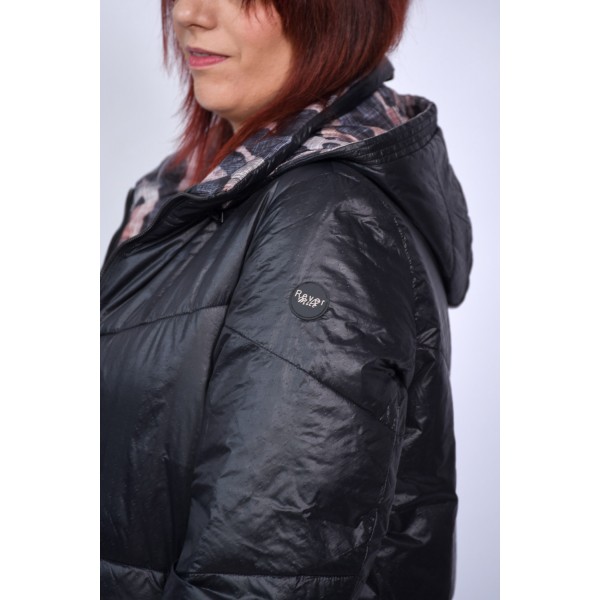 Μπουφάν μαύρο-λεοπάρ (Double Face) Μπουφάν