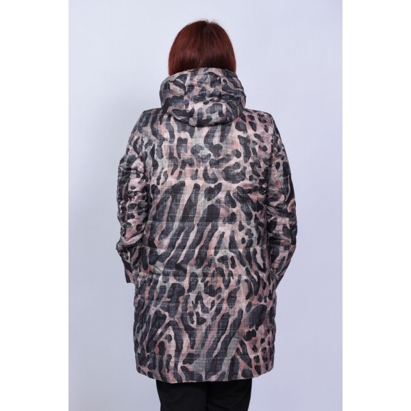Μπουφάν μαύρο-λεοπάρ (Double Face) Μπουφάν