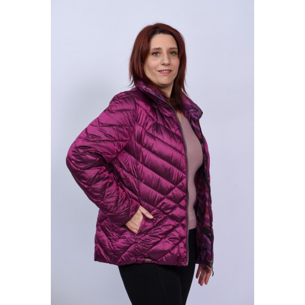 Μπουφάν βυσσινί Julianea (Double Face) Μπουφάν