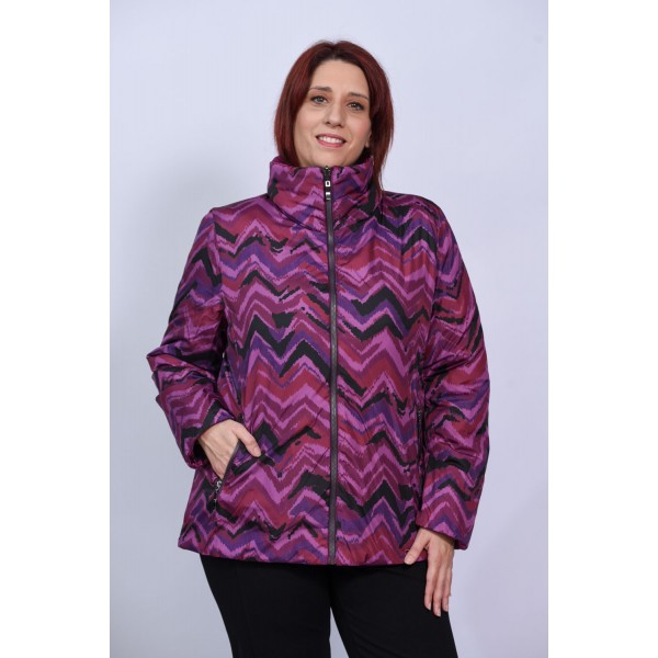 Μπουφάν βυσσινί Julianea (Double Face) Μπουφάν