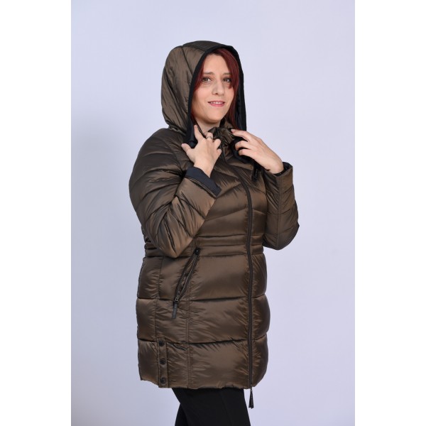 Μπουφάν καφέ μπρονζέ Julianea  Μπουφάν