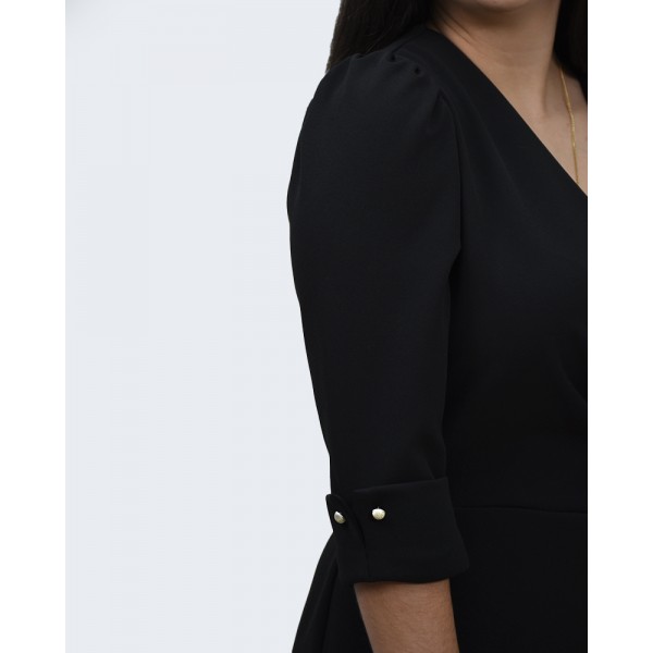 Φόρεμα μαύρο με χρυσές λεπτομέρειες  Φορέματα