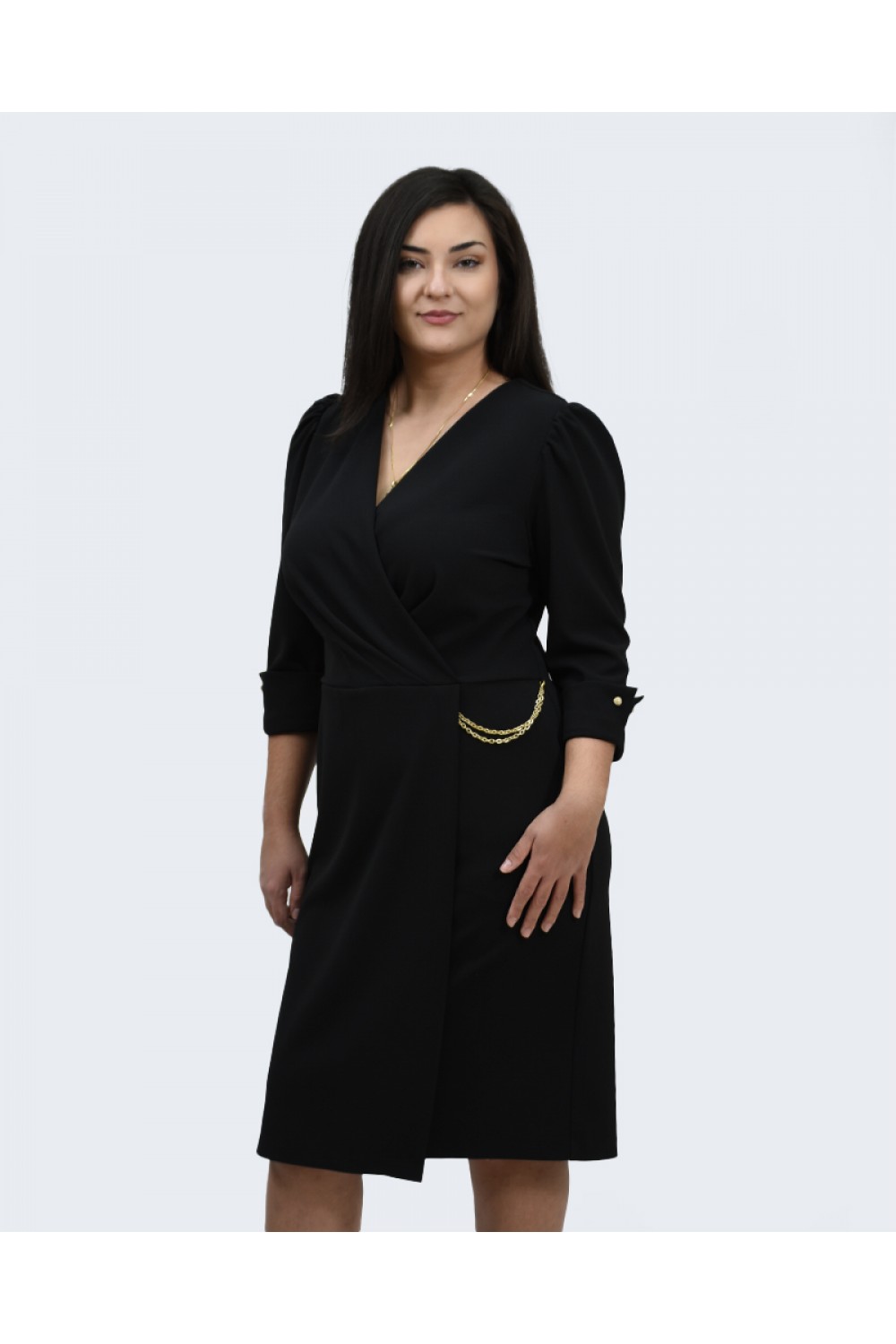 Φόρεμα μαύρο με χρυσές λεπτομέρειες  Φορέματα