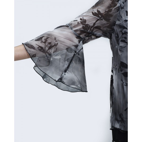 Μπλούζα εμπριμέ γκρι Μπλούζες