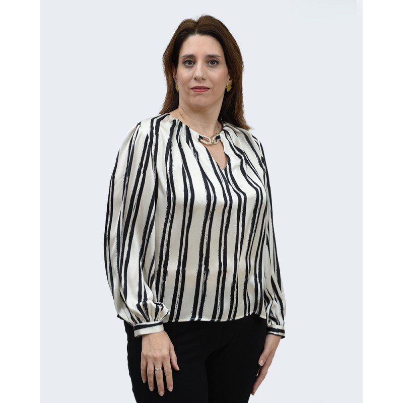 Μπλούζα εκρού ριγέ