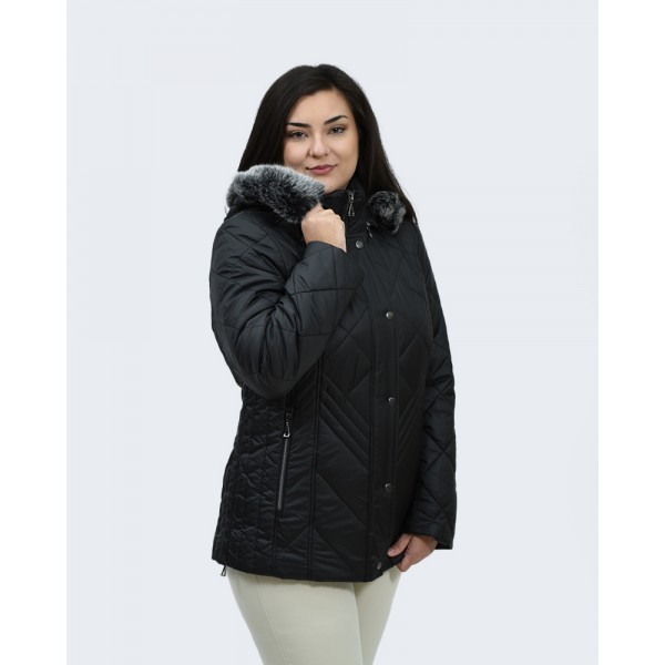 Μπουφάν MicroCoat με κουκούλα μαύρο Μπουφάν