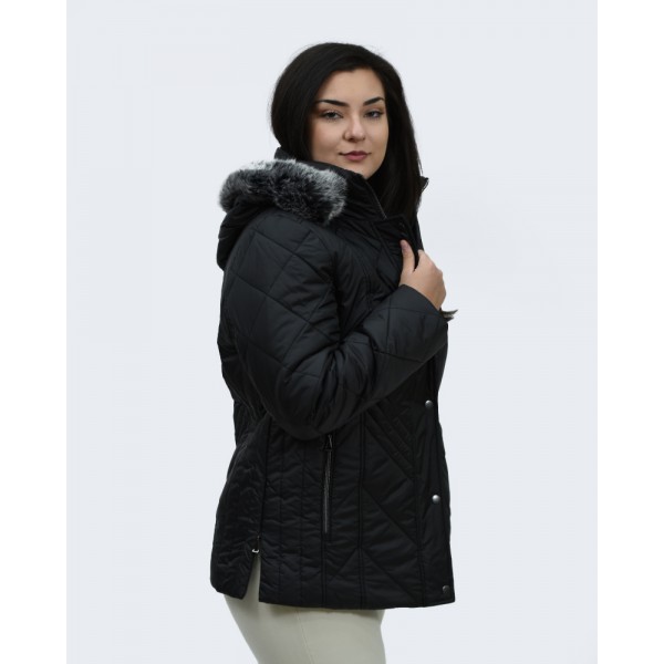 Μπουφάν MicroCoat με κουκούλα μαύρο Μπουφάν