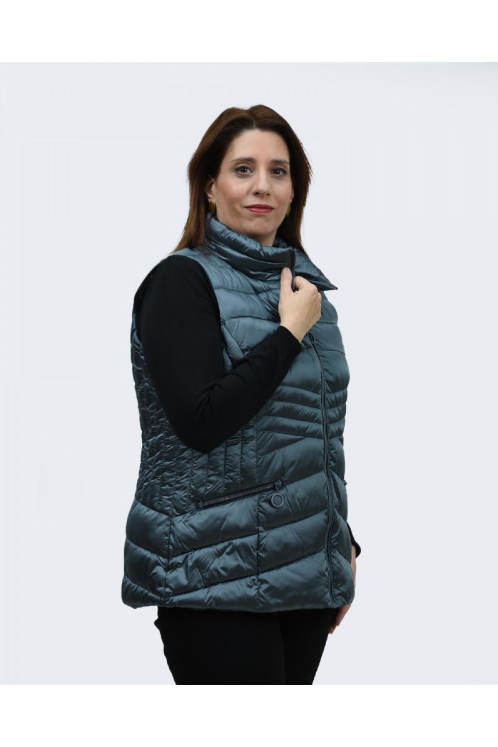 Αμάνικο μπουφάν πετρόλ Julianea Μπουφάν