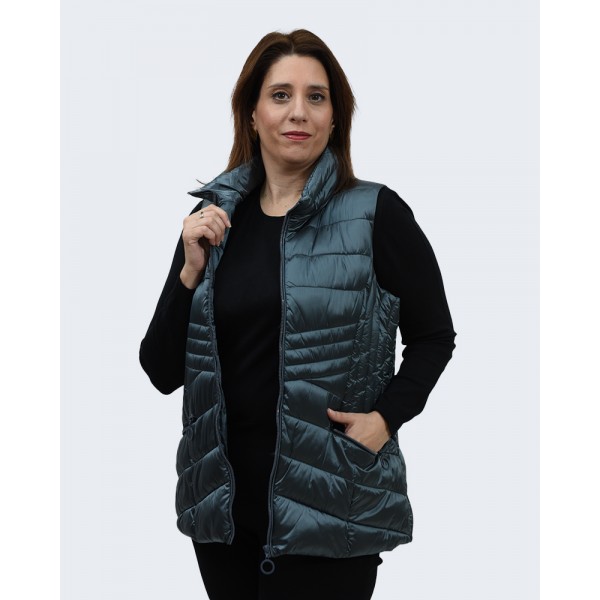 Αμάνικο μπουφάν πετρόλ Julianea Μπουφάν