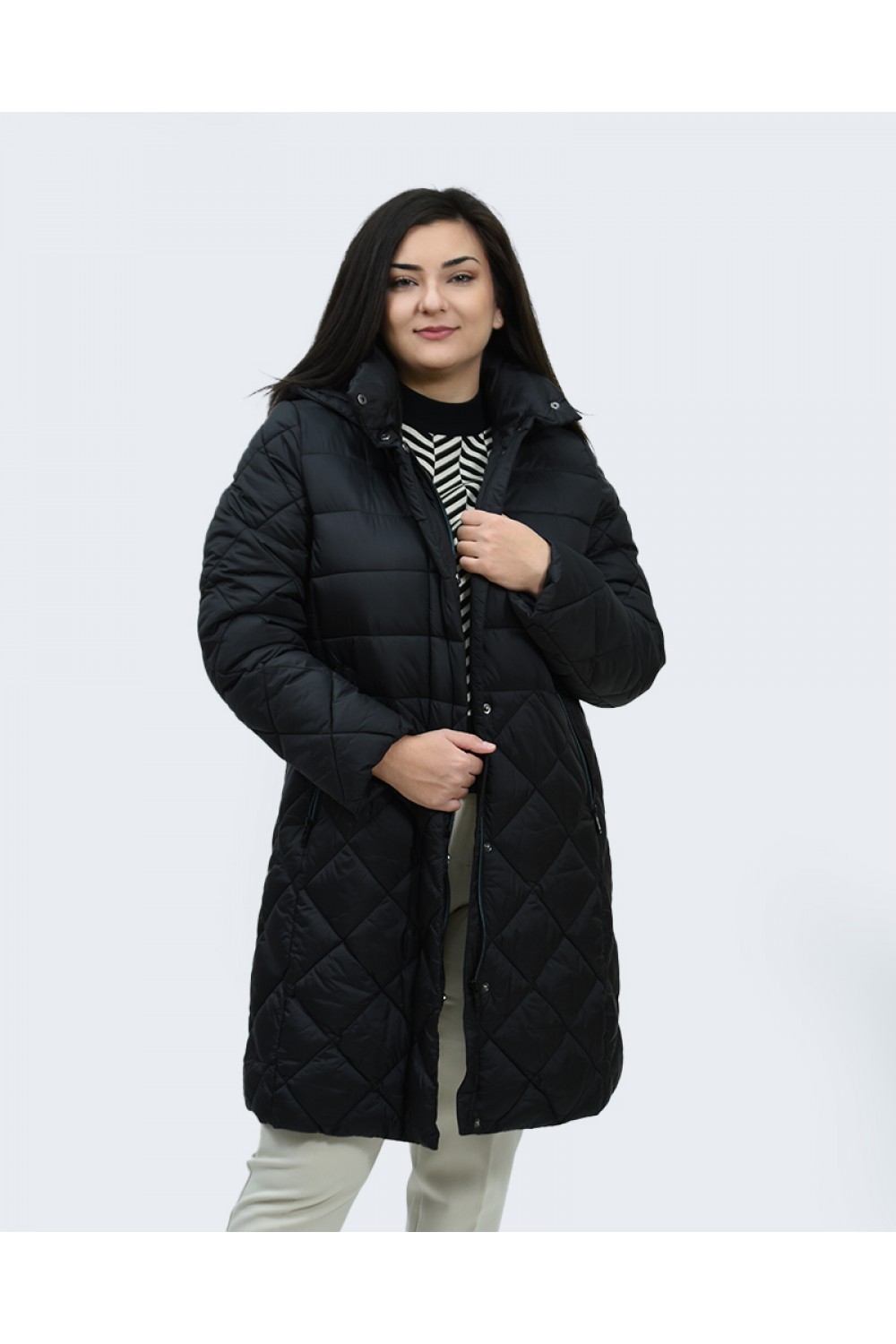 Μπουφάν Julianea μαύρο μακρύ Μπουφάν