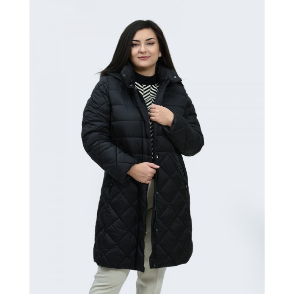 Μπουφάν Julianea μαύρο μακρύ Μπουφάν