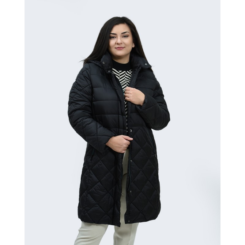 Μπουφάν Julianea μαύρο μακρύ Μπουφάν