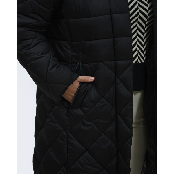 Μπουφάν Julianea μαύρο μακρύ Μπουφάν