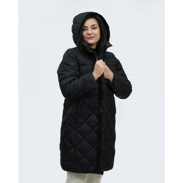 Μπουφάν Julianea μαύρο μακρύ Μπουφάν