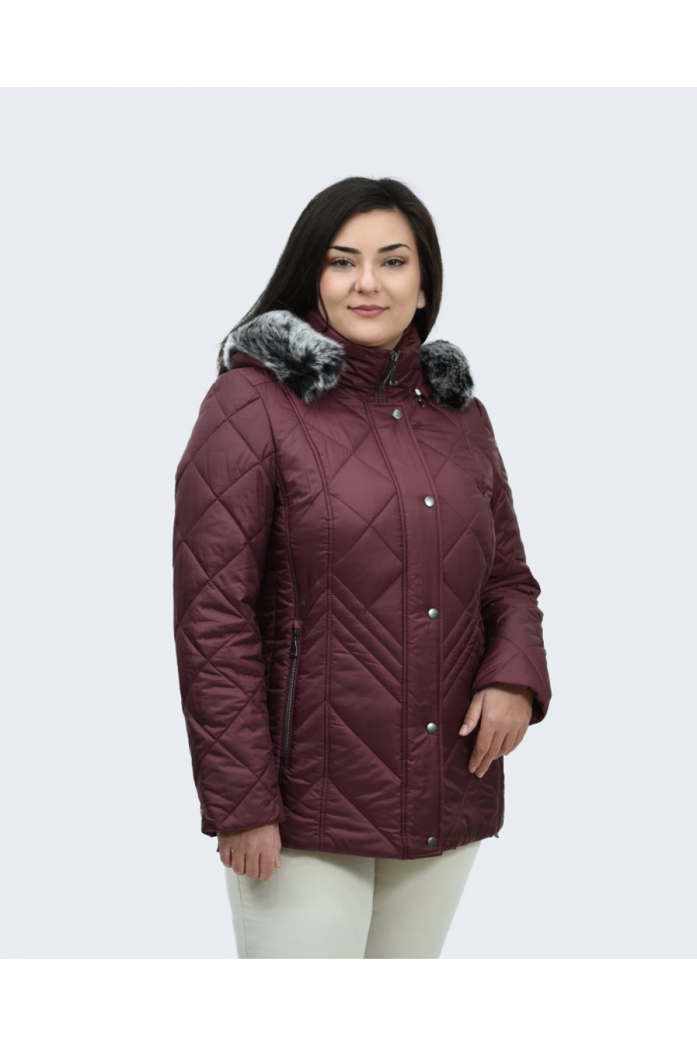 Μπουφάν MicroCoat μπορντό με κουκούλα Μπουφάν