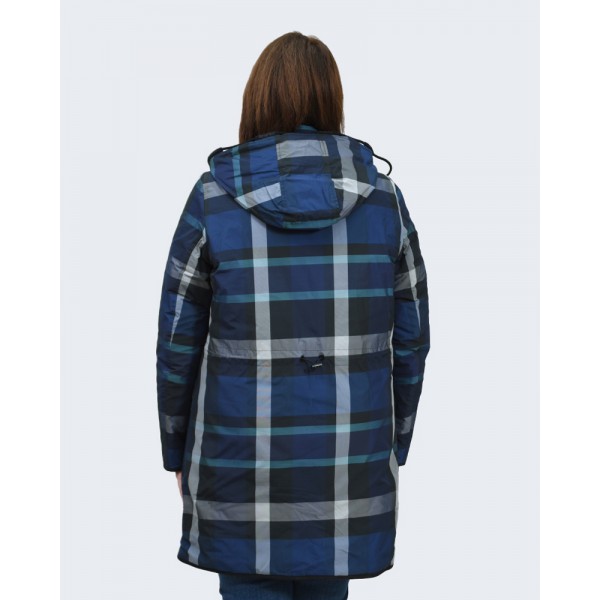 Μπουφάν γκρι-καρό (Double Face) Μπουφάν