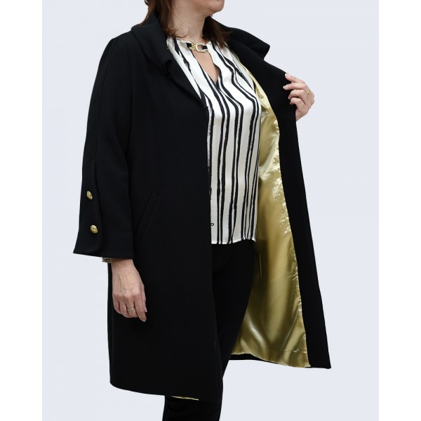 Μαντό μαύρο με χρυσά κουμπιά Βραδινά