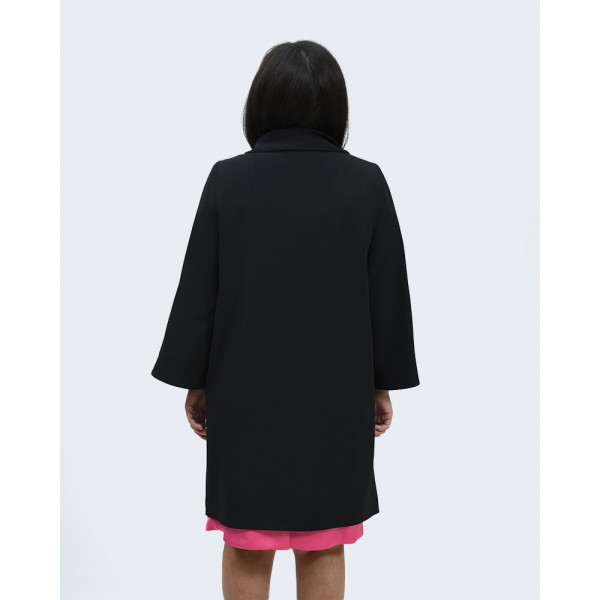 Μαντό μαύρο με ασημένια κουμπιά 