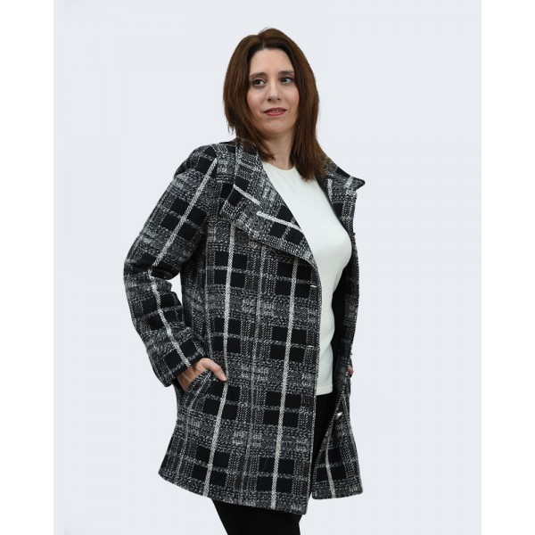 Ημίπαλτο γκρι καρό Πανωφόρια