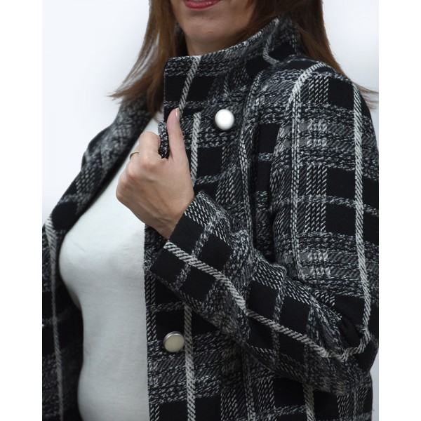 Ημίπαλτο γκρι καρό Πανωφόρια