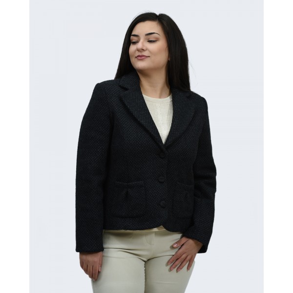 Μαύρη με ανθρακί ζακέτα Πανωφόρια