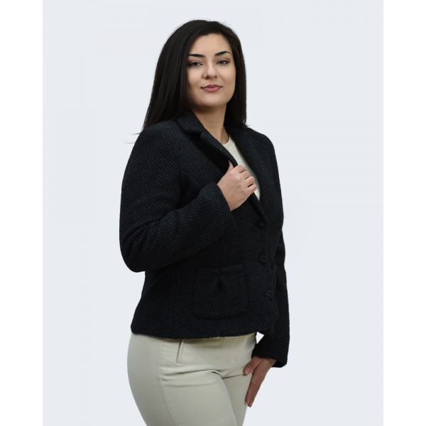 Μαύρη με ανθρακί ζακέτα Πανωφόρια