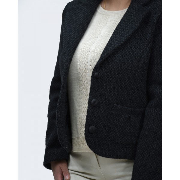 Μαύρη με ανθρακί ζακέτα Πανωφόρια