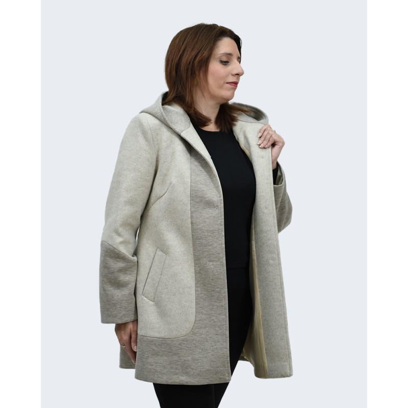 Ημίπαλτο εκρού δίχρωμο Πανωφόρια