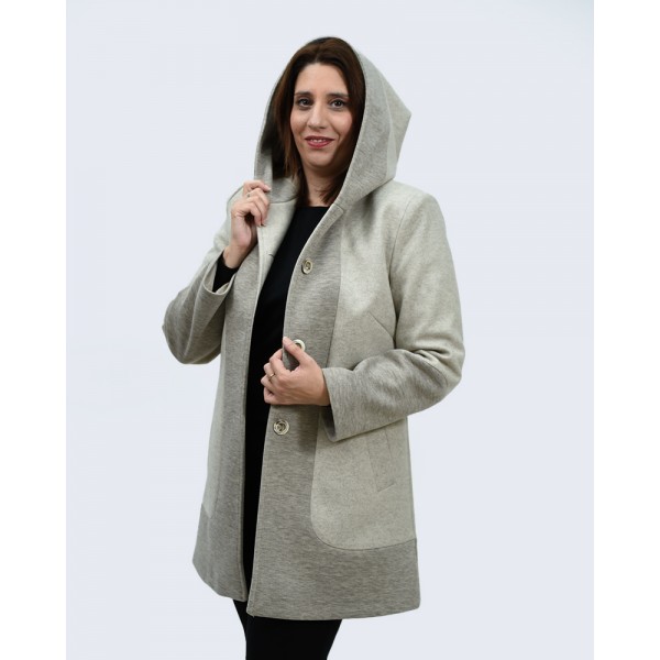 Ημίπαλτο εκρού δίχρωμο Πανωφόρια