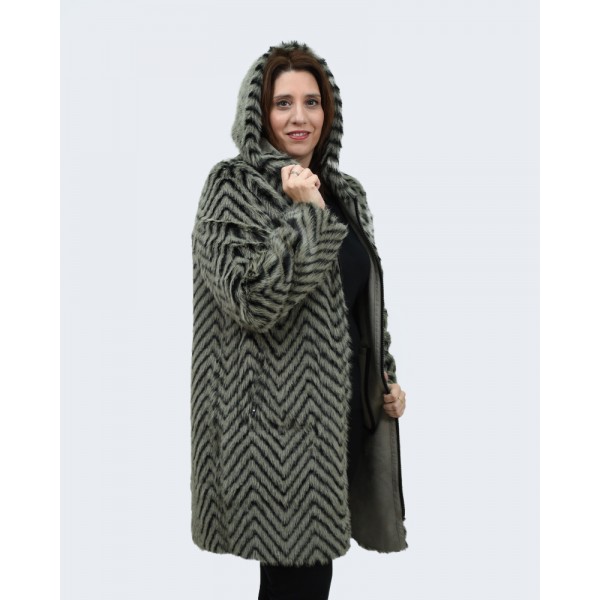 Γούνα γκρι (Double Face) Πανωφόρια