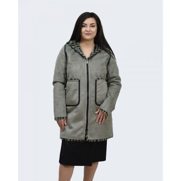 Γούνα γκρι (Double Face) Πανωφόρια