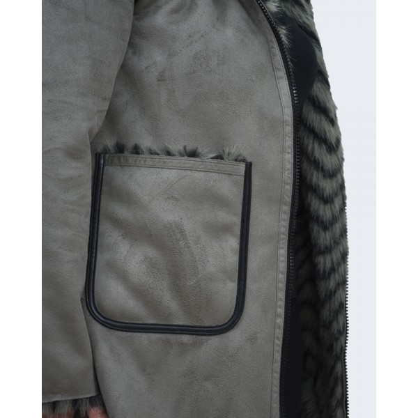 Γούνα γκρι (Double Face) Πανωφόρια