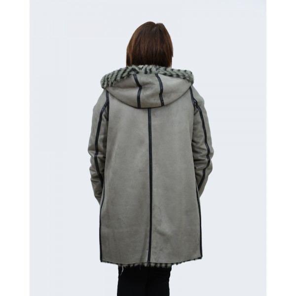 Γούνα γκρι (Double Face) Πανωφόρια