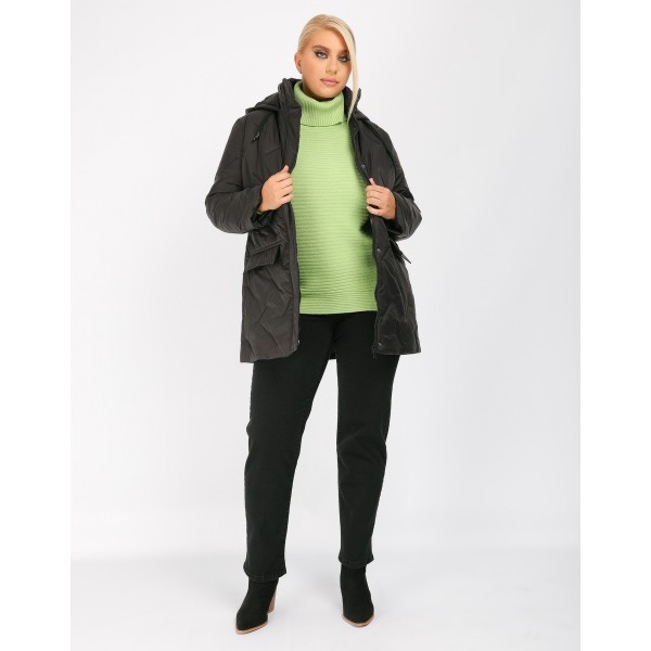 Μπουφάν μαύρο καπιτονέ DinaXL Μεγάλα Μεγέθη