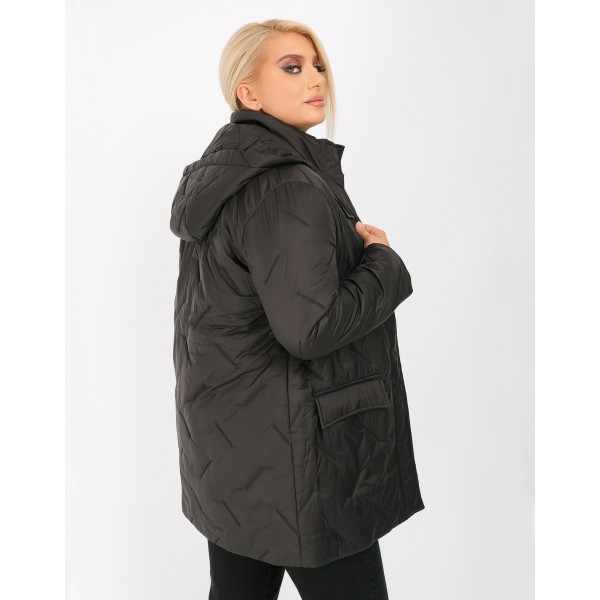 Μπουφάν μαύρο καπιτονέ DinaXL Μεγάλα Μεγέθη