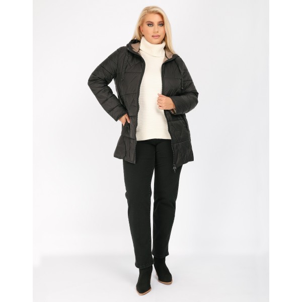 Μπουφάν καπιτονέ μαύρο με πούρο 