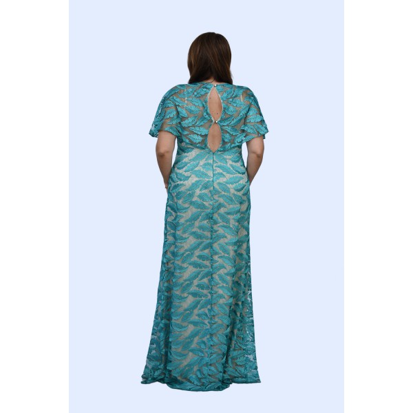 Φόρεμα με σμαραγδί δαντέλα Φορέματα