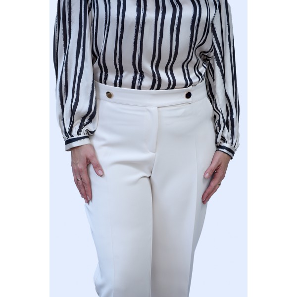 Κουστούμι εκρού Παντελόνια