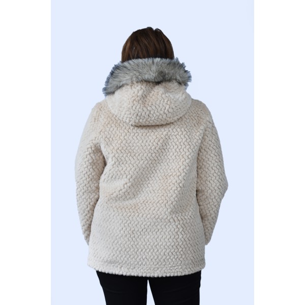 Εκρού μουτόν-γούνα double face Julianea  Πανωφόρια