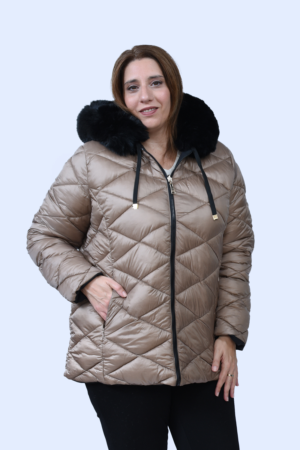 Μπουφάν Julianea μπεζ Double Face Μπουφάν