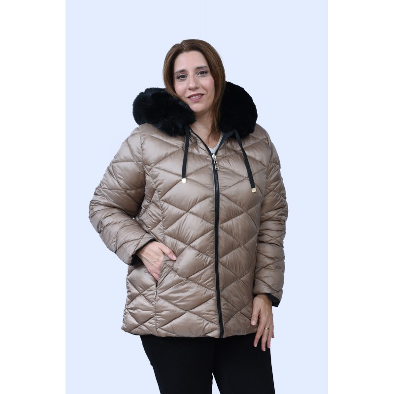 Μπουφάν Julianea μπεζ Double Face Μπουφάν